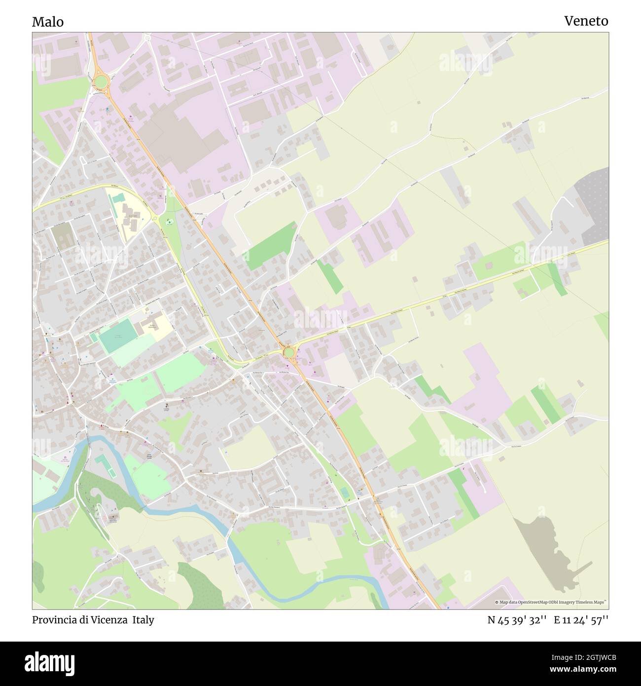 Malo, Provincia di Vicenza, Italie, Vénétie, N 45 39' 32'', E 11 24' 57'', carte, carte intemporelle publiée en 2021.Les voyageurs, les explorateurs et les aventuriers comme Florence Nightingale, David Livingstone, Ernest Shackleton, Lewis et Clark et Sherlock Holmes se sont appuyés sur des cartes pour planifier leurs voyages dans les coins les plus reculés du monde. Timeless Maps dresse la carte de la plupart des sites du monde, montrant ainsi la réalisation de grands rêves Banque D'Images