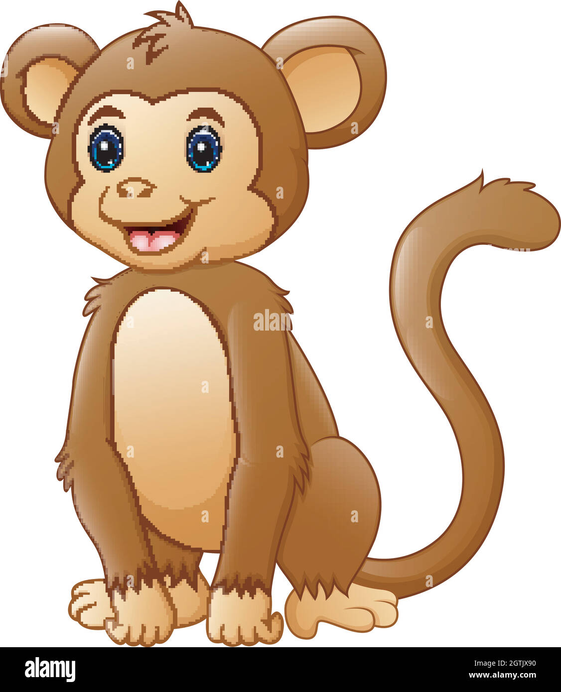 Dessin De Singe Facile Et Mignon Mignon petit singe Banque d'images vectorielles - Alamy