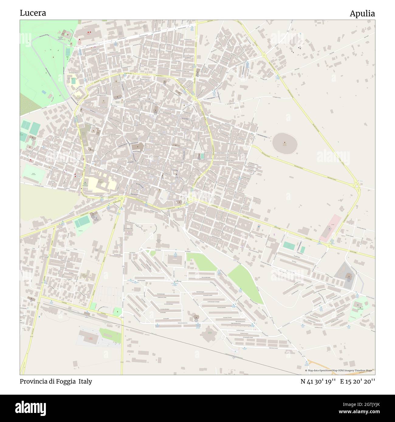 Lucera Maps Lucera, Provincia di Foggia, Italie, Pouilles, N 41 30' 19'', E 15 20 ...
