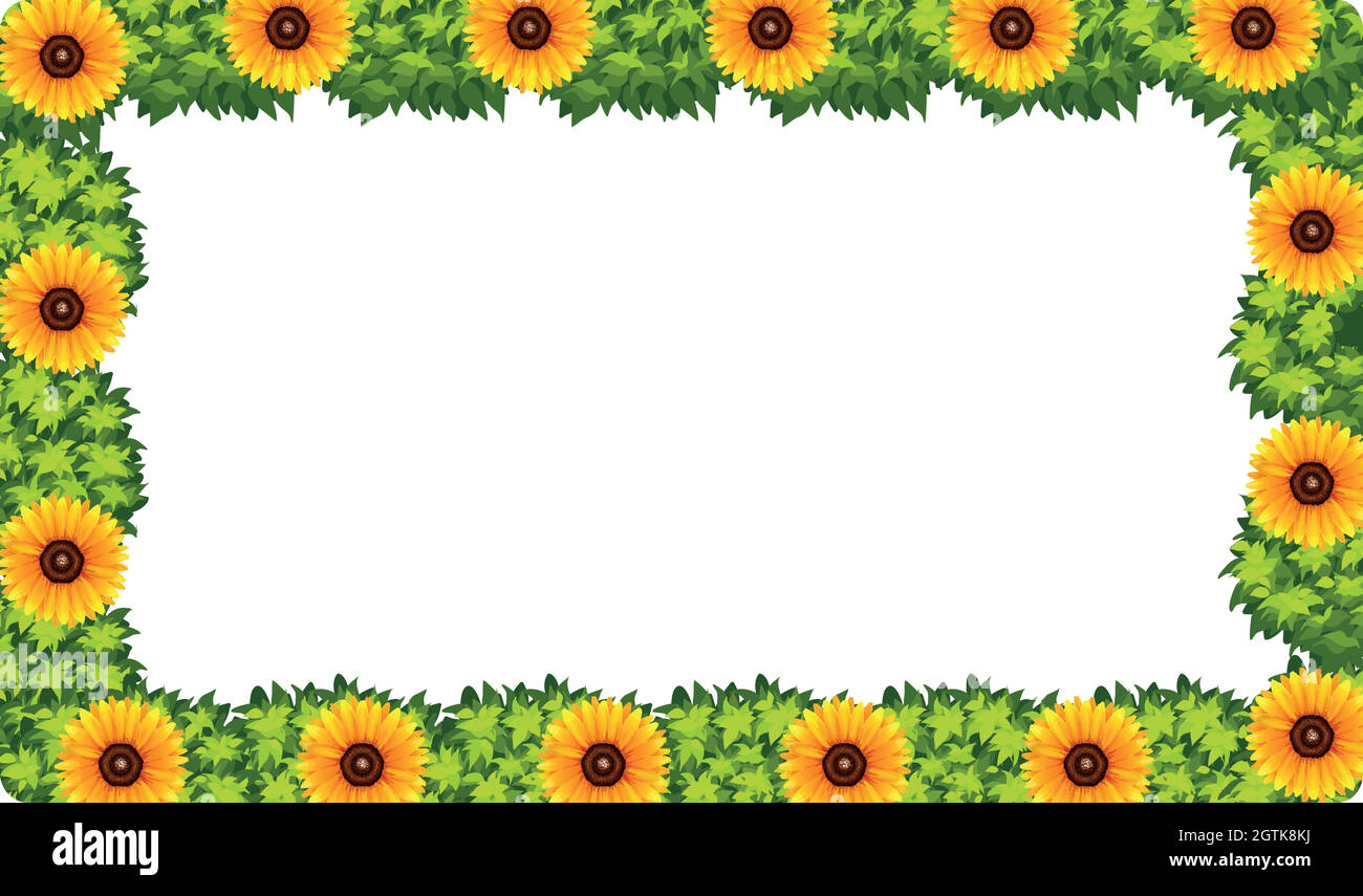 Concept de cadre nature Sunfower Illustration de Vecteur