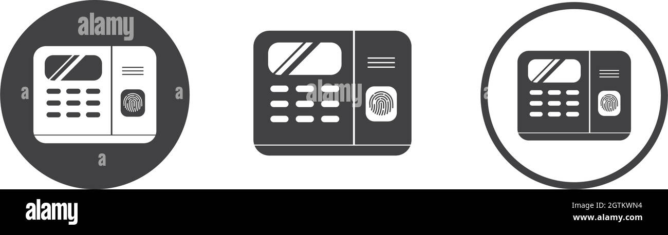 illustration vectorielle de l'icône du lecteur d'empreintes digitales Illustration de Vecteur