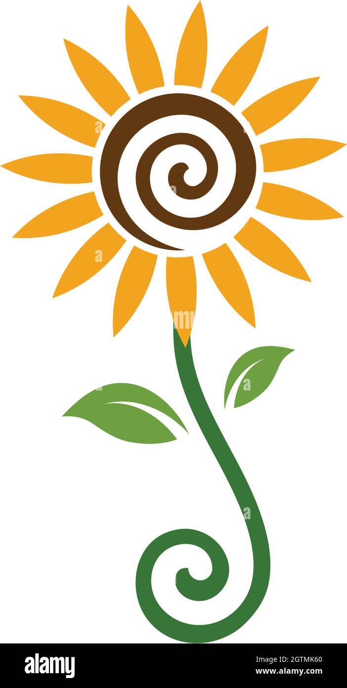 Vecteur d'icône de logo de tournesol Illustration de Vecteur