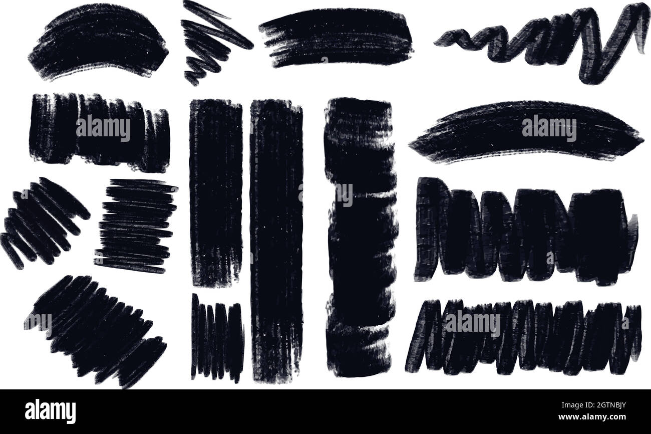 Différents contours en noir Illustration de Vecteur