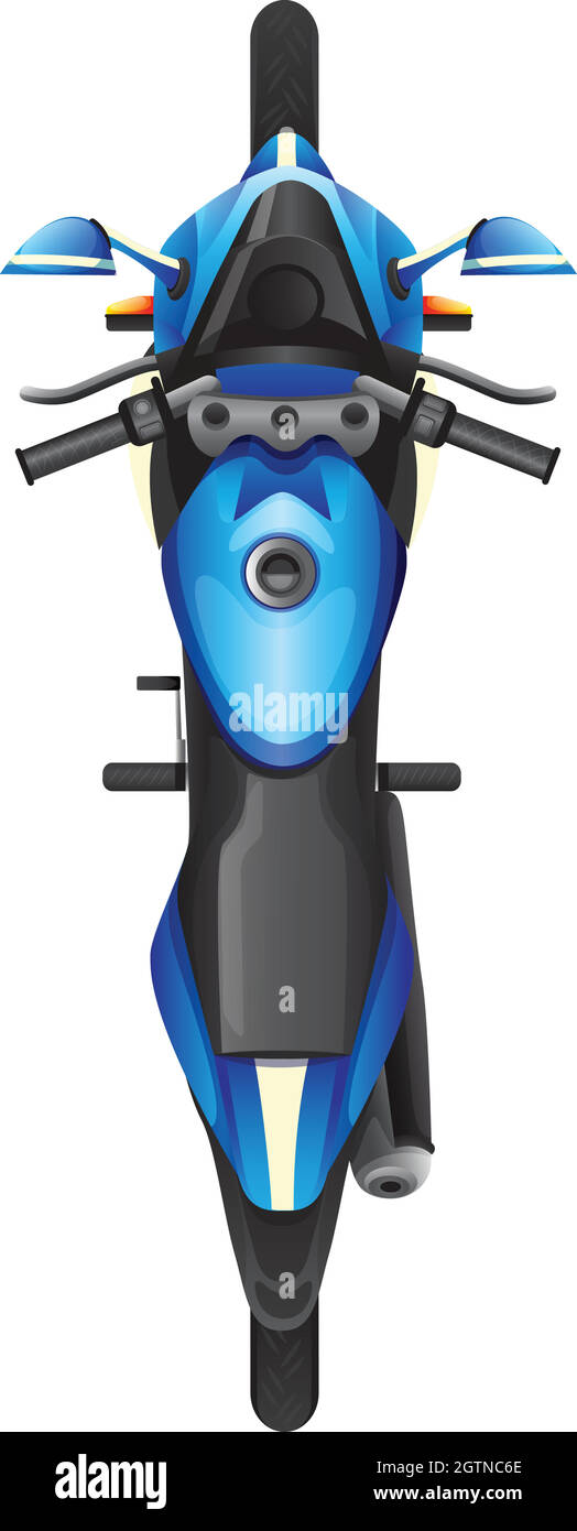 Une vue de dessus d'un scooter bleu Illustration de Vecteur