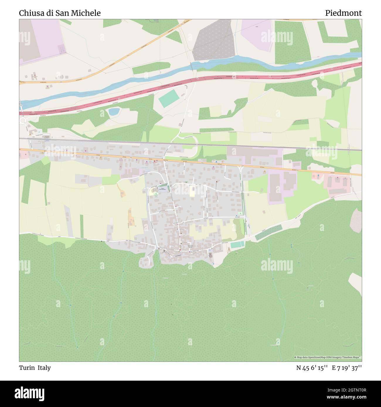 Chiusa di San Michele, Turin, Italie, Piémont, N 45 6' 15'', E 7 19' 37'', carte, carte intemporelle publiée en 2021.Les voyageurs, les explorateurs et les aventuriers comme Florence Nightingale, David Livingstone, Ernest Shackleton, Lewis et Clark et Sherlock Holmes se sont appuyés sur des cartes pour planifier leurs voyages dans les coins les plus reculés du monde. Timeless Maps dresse la carte de la plupart des sites du monde, montrant ainsi la réalisation de grands rêves Banque D'Images