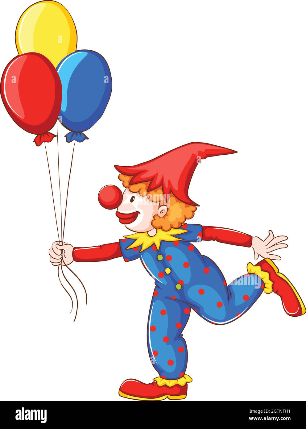 Un clown avec des ballons Illustration de Vecteur