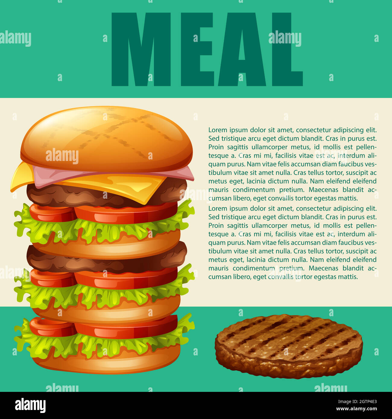 Thème de la cuisine avec hamburger Illustration de Vecteur