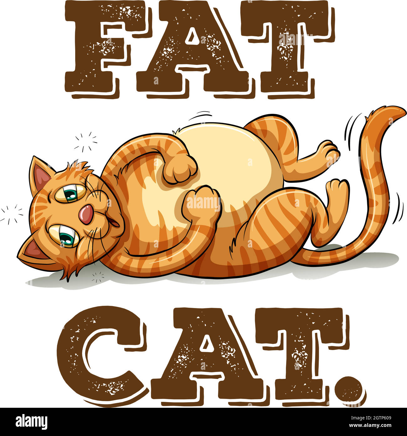 FAT Cat avec texte Illustration de Vecteur