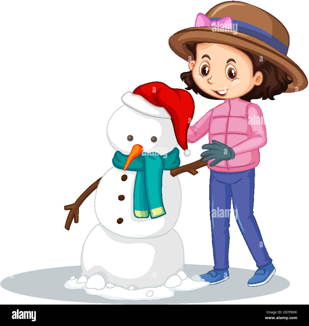 Un Petit Enfant Qui Fait Un Bonhomme De Neige Image Vectorielle Stock Alamy