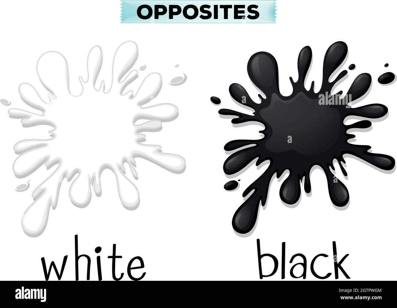 Couleurs opposées pour le blanc et le noir Illustration de Vecteur