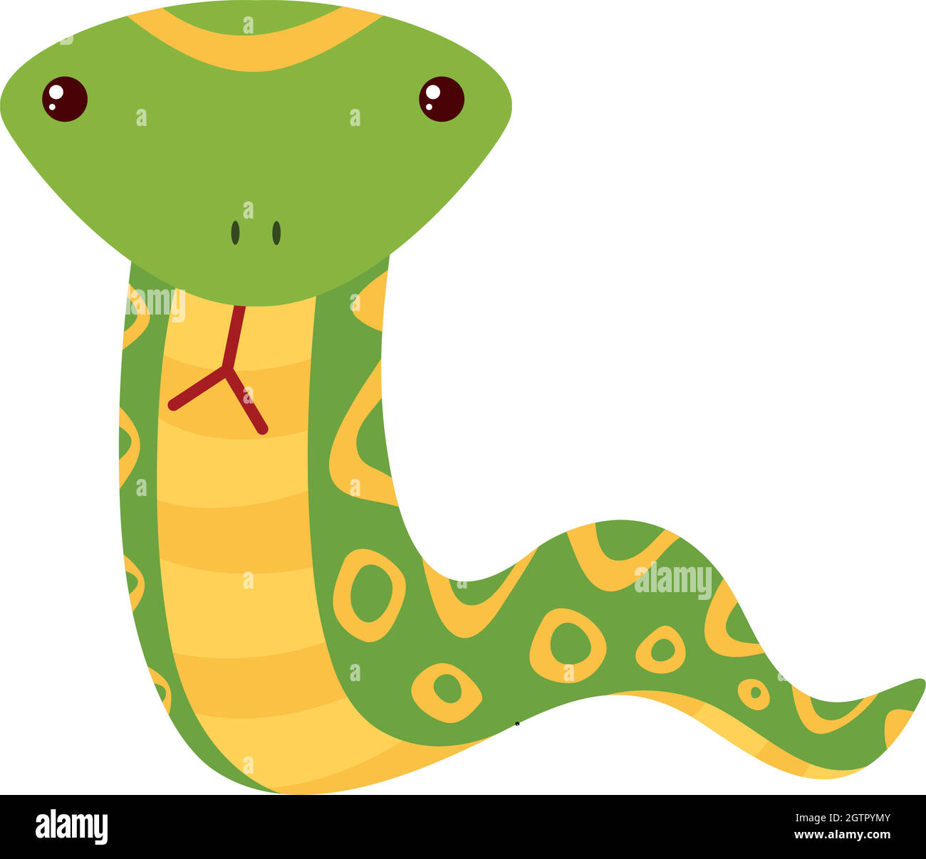 Serpent vert sur fond blanc Illustration de Vecteur