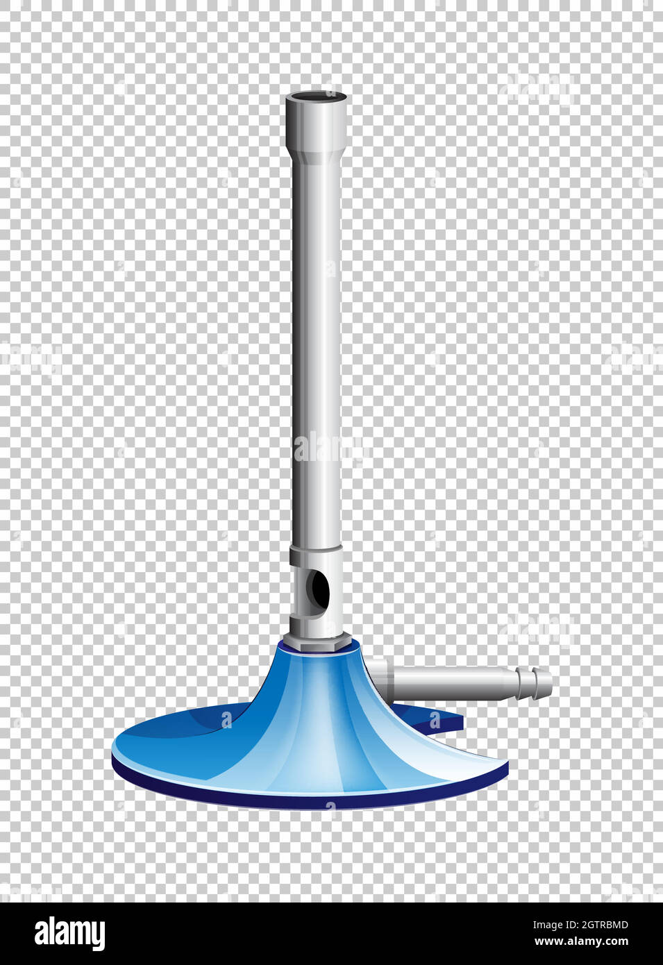 Brûleur de laboratoire avec support bleu Illustration de Vecteur