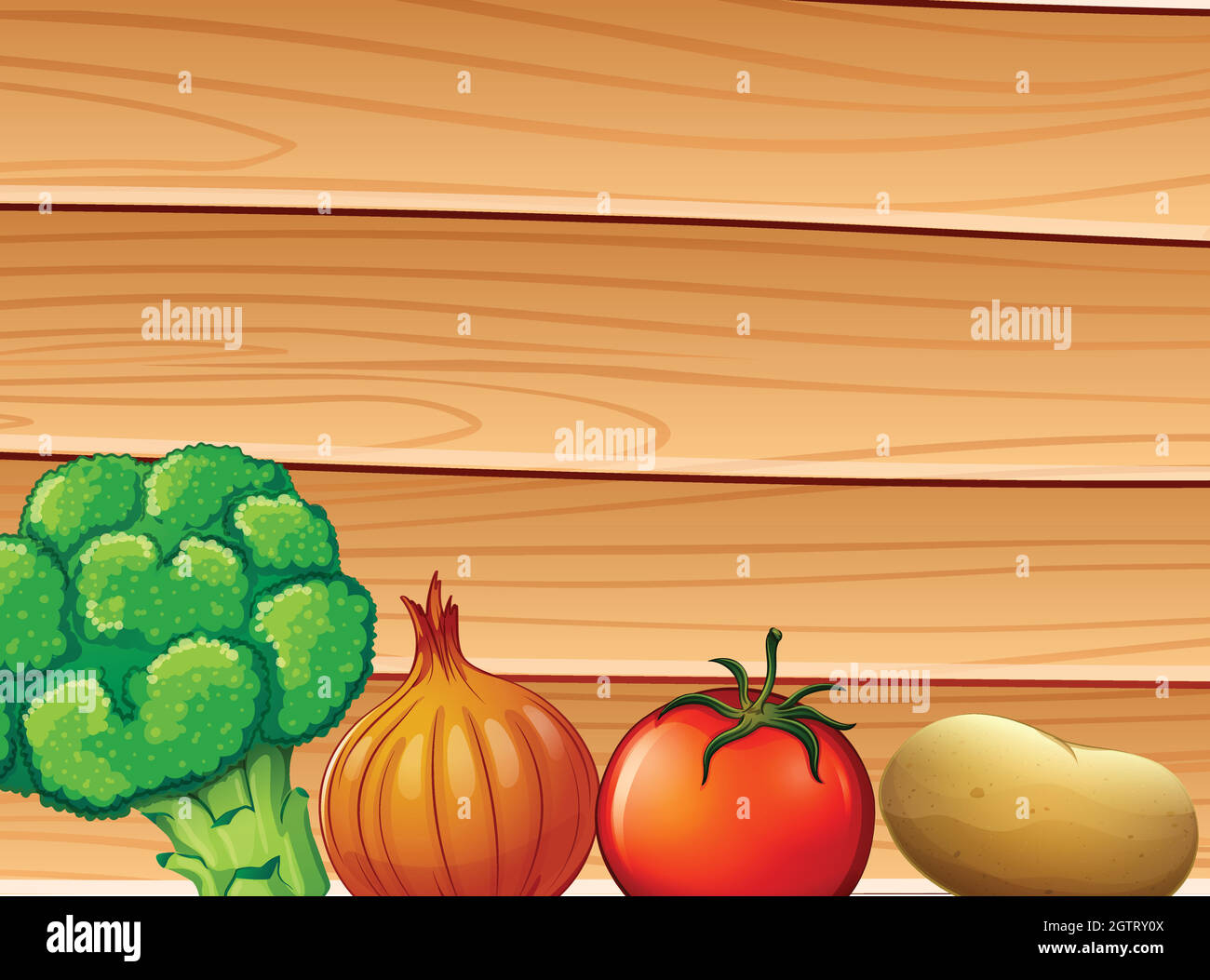 Un mur en bois à l'arrière des épices et légumes Illustration de Vecteur