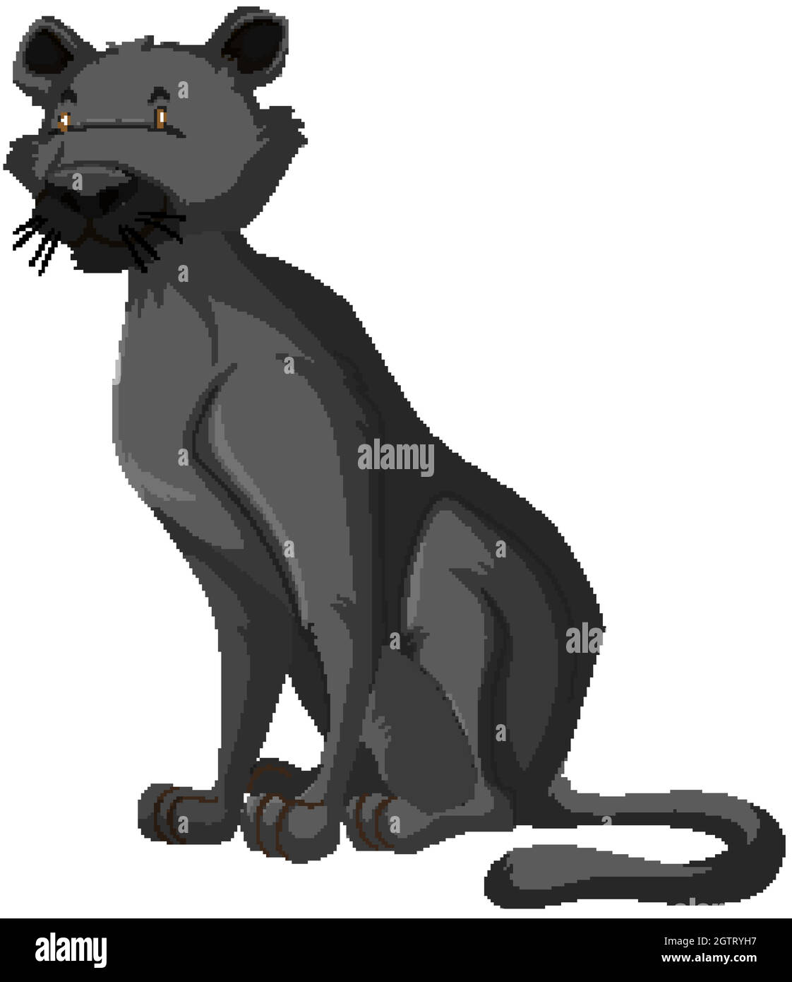 Animal sauvage de Panther noir sur fond blanc Illustration de Vecteur