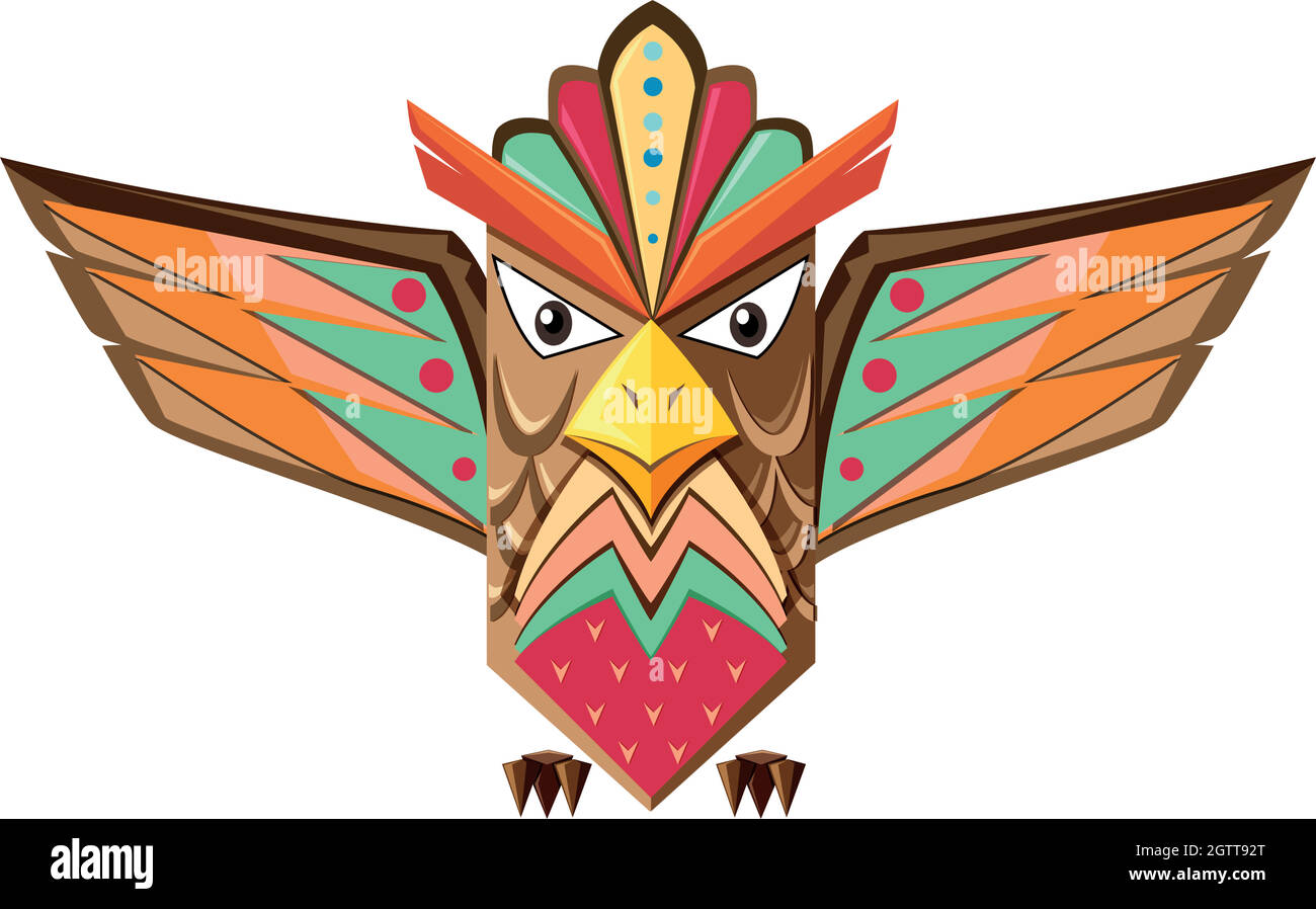 Totem en forme de poteau d'un hibou Illustration de Vecteur