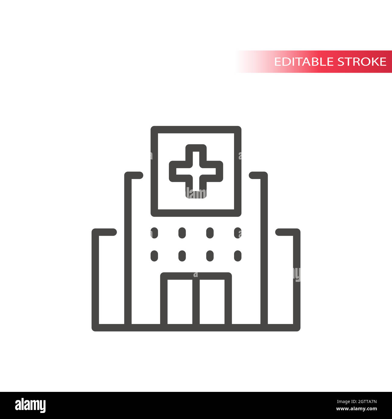 Bâtiment de l'hôpital avec icône de croix médicale Illustration de Vecteur