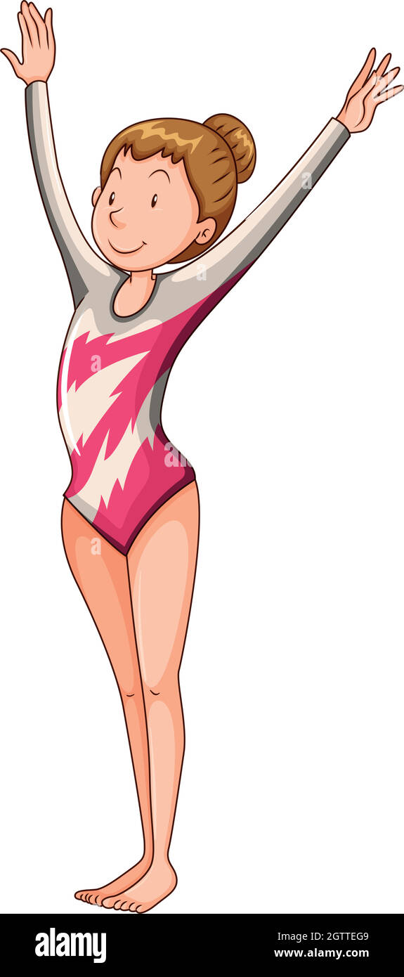 Femme de gymnastique faisant de l'exercice sur le sol Illustration de Vecteur