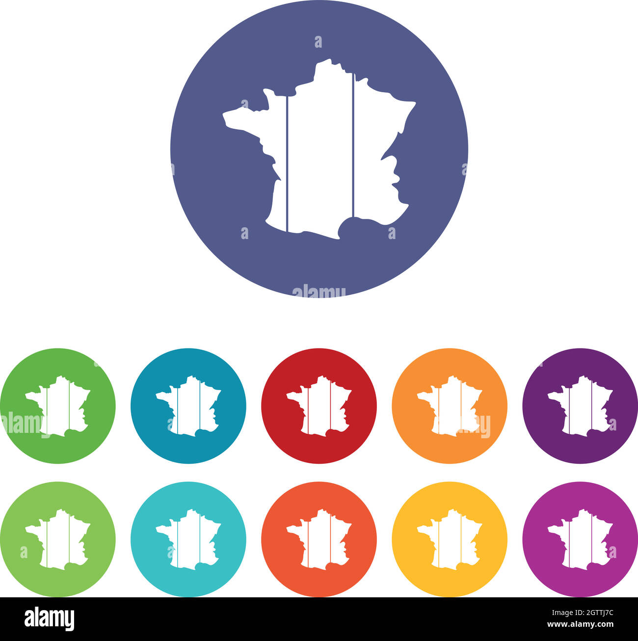 France définir des icônes Illustration de Vecteur