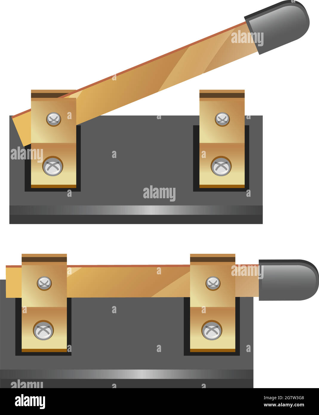 Objet de circuit électronique de commutateur isolé sur fond blanc Illustration de Vecteur