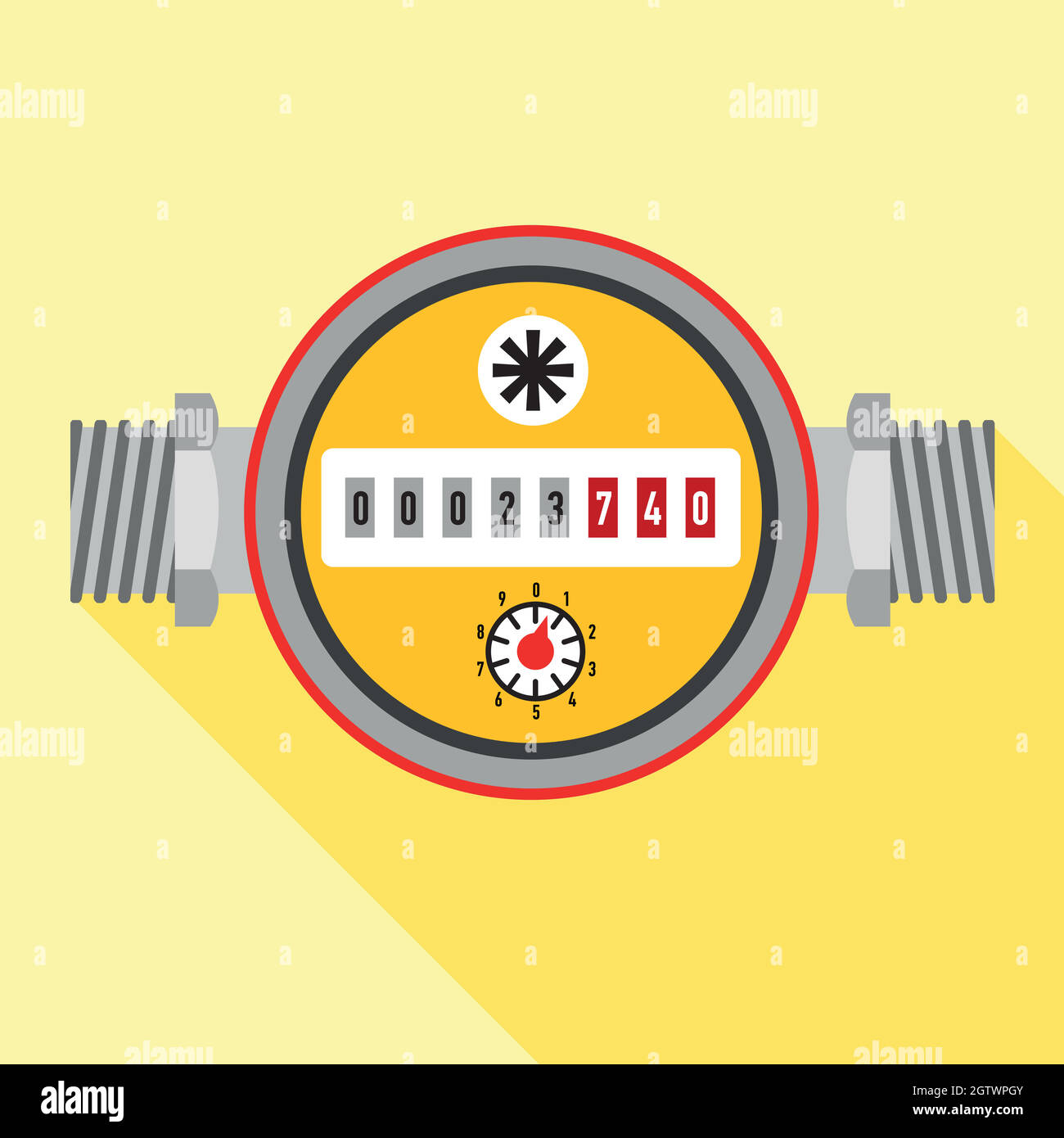 L'icône du compteur d'eau, style plat Illustration de Vecteur