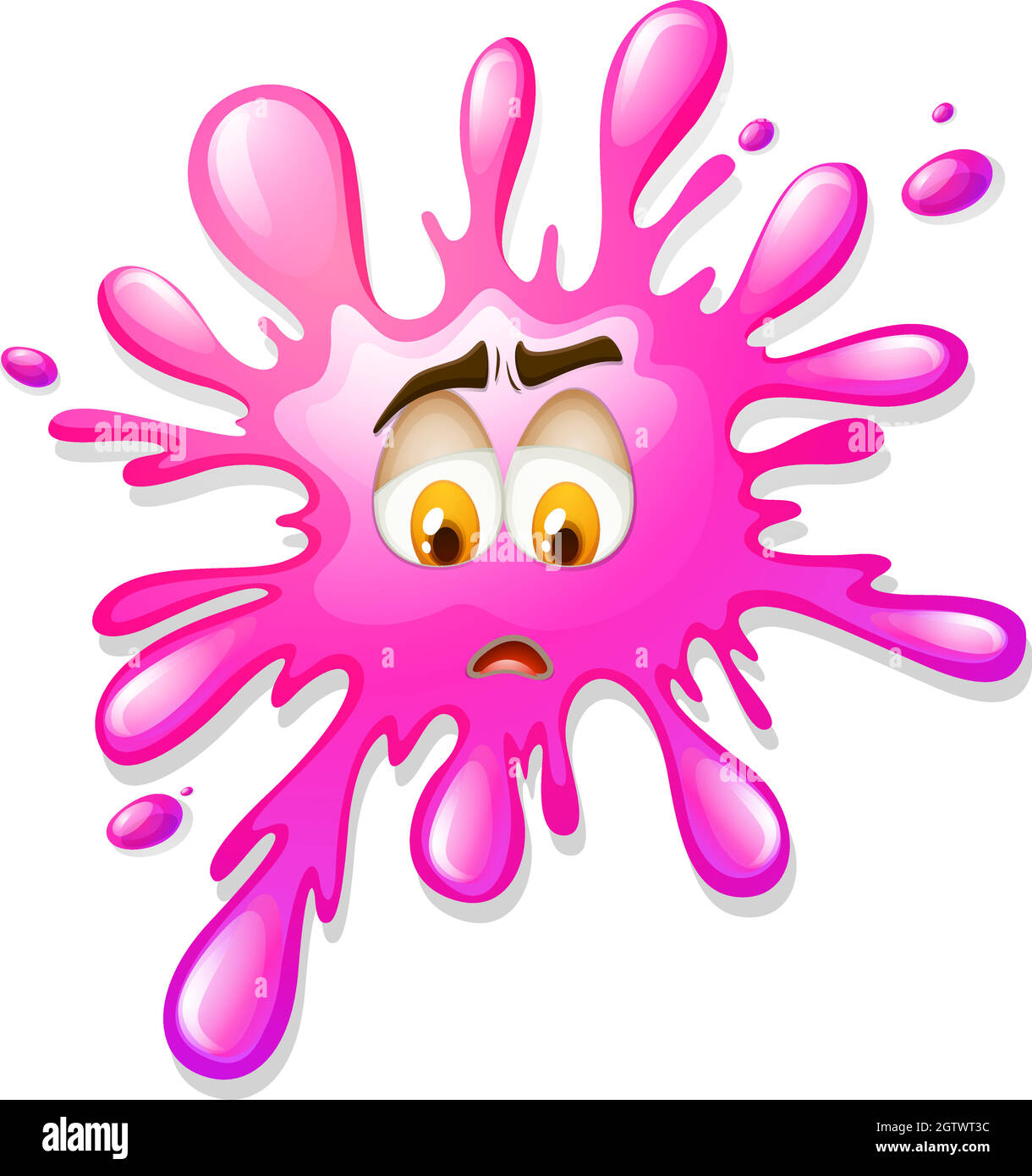 Rose éclabousse avec visage triste Illustration de Vecteur