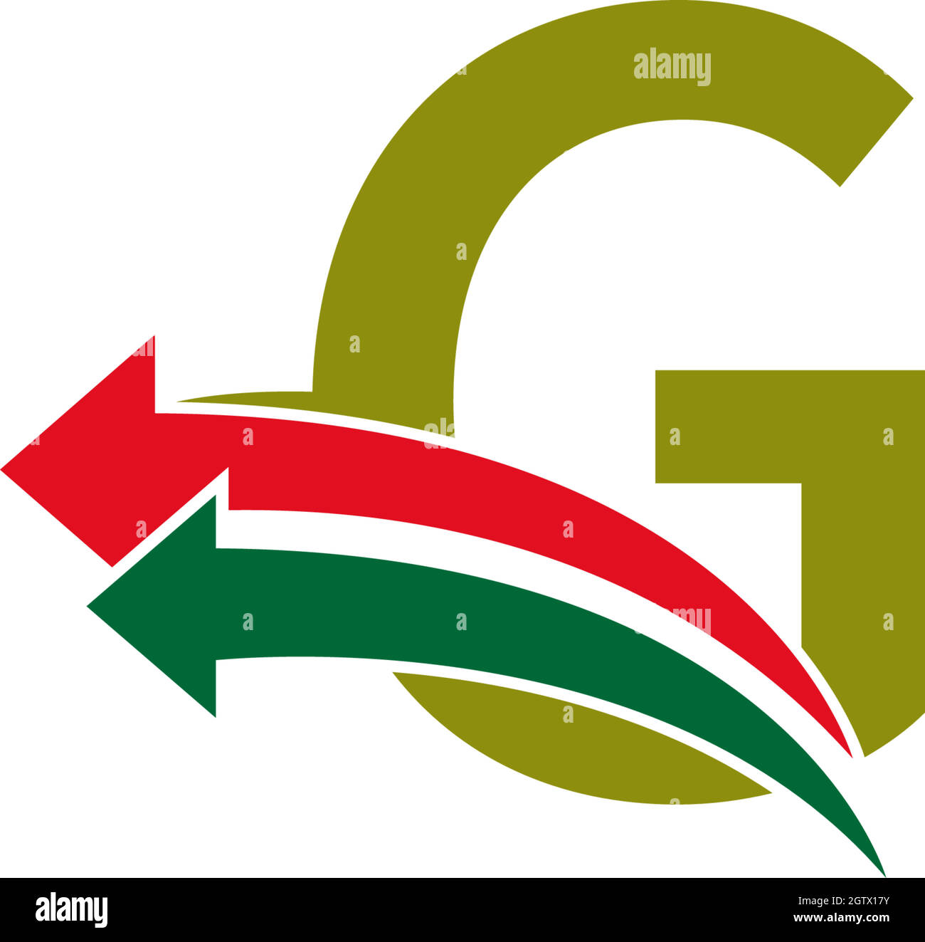 Flèche en face de la lettre G icône logo illustration modèle de conception Illustration de Vecteur