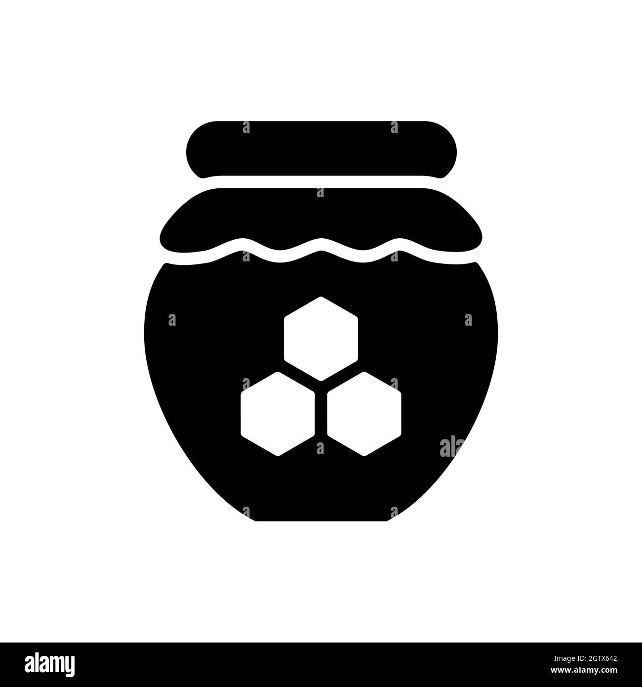 Bol avec icône de glyphe à vecteur de miel. Signe animal de ferme Illustration de Vecteur