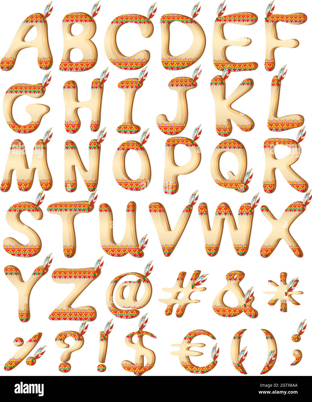 Indien D Amérique En 3 Lettres Indian alphabet Banque d'images vectorielles - Alamy