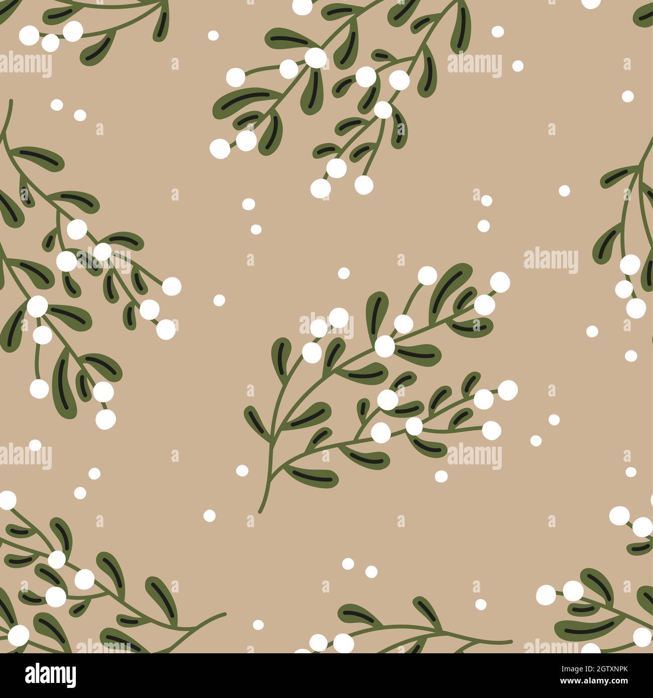 Motif de Noël sans coutures. GUI sur fond beige Illustration de Vecteur