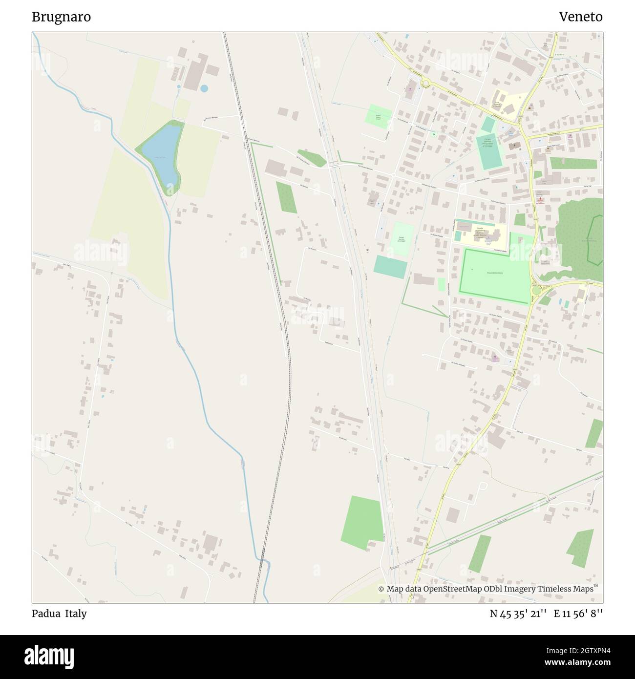 Brugnaro, Padoue, Italie, Vénétie, N 45 35' 21'', E 11 56' 8'', carte, carte intemporelle publiée en 2021.Les voyageurs, les explorateurs et les aventuriers comme Florence Nightingale, David Livingstone, Ernest Shackleton, Lewis et Clark et Sherlock Holmes se sont appuyés sur des cartes pour planifier leurs voyages dans les coins les plus reculés du monde. Timeless Maps dresse la carte de la plupart des sites du monde, montrant ainsi la réalisation de grands rêves Banque D'Images