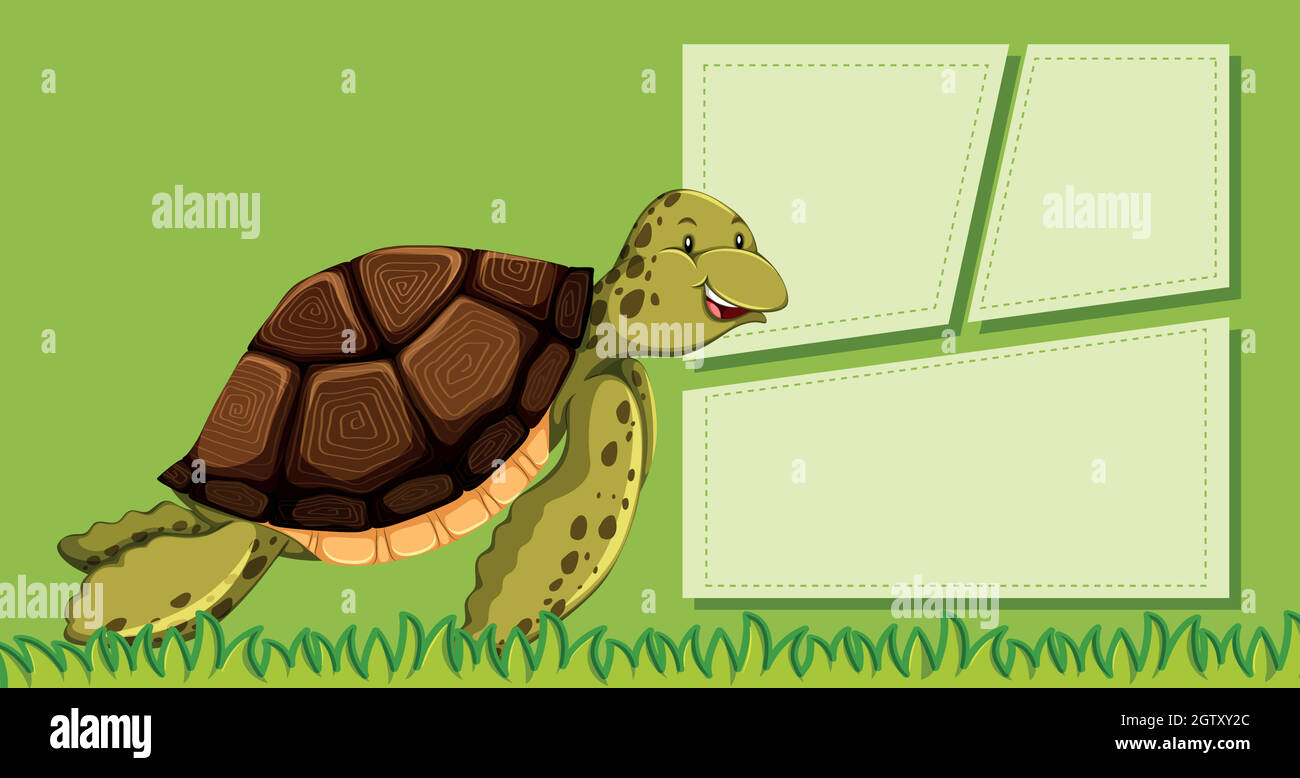 Modèle de tortue de mer verte Illustration de Vecteur