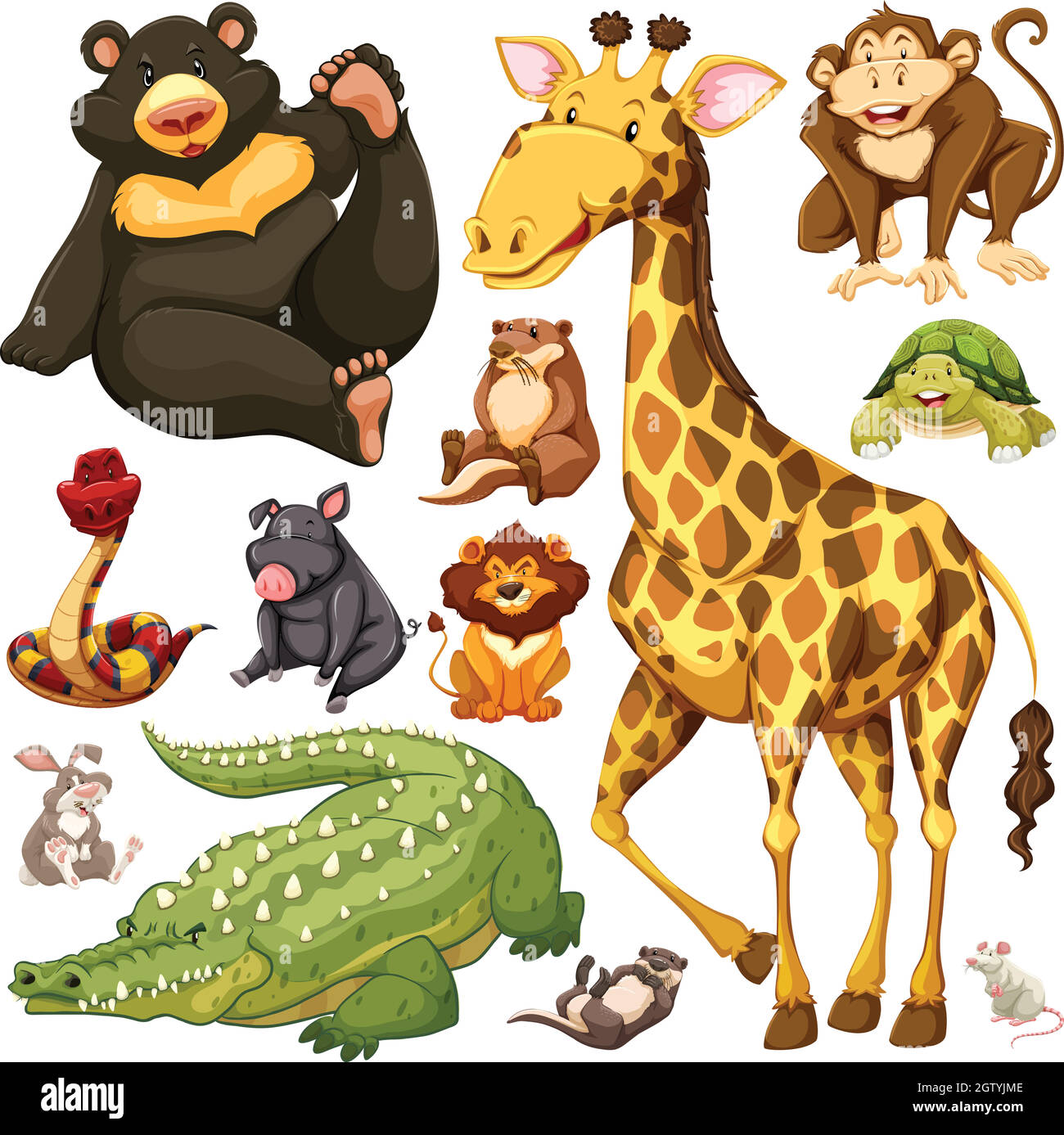 Différents types d'animaux sauvages Illustration de Vecteur
