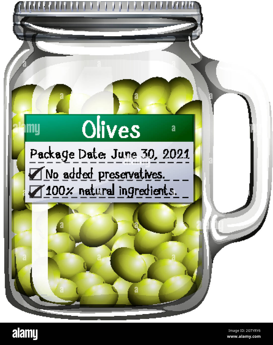 Green olives in jar Banque de photographies et d'images à haute résolution  - Alamy