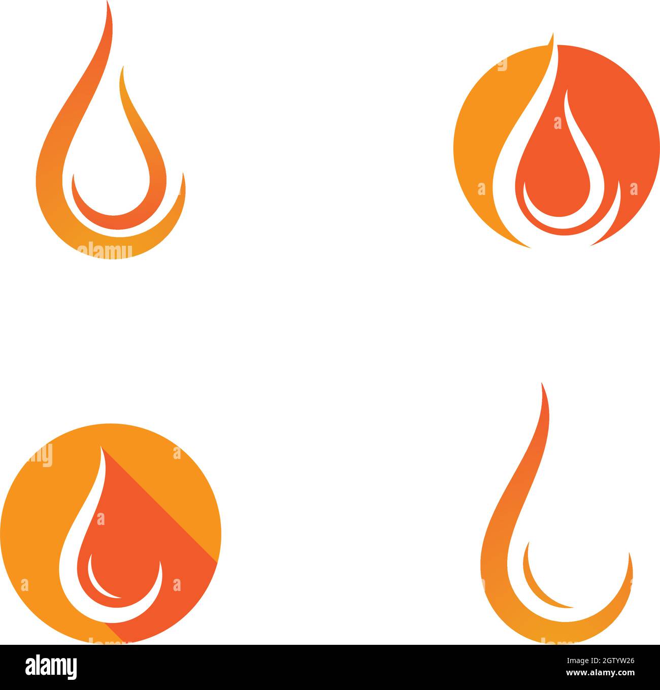 Feu flamme Modèle Logo Icône vecteur Pétrole, gaz et énergie concept logo Illustration de Vecteur