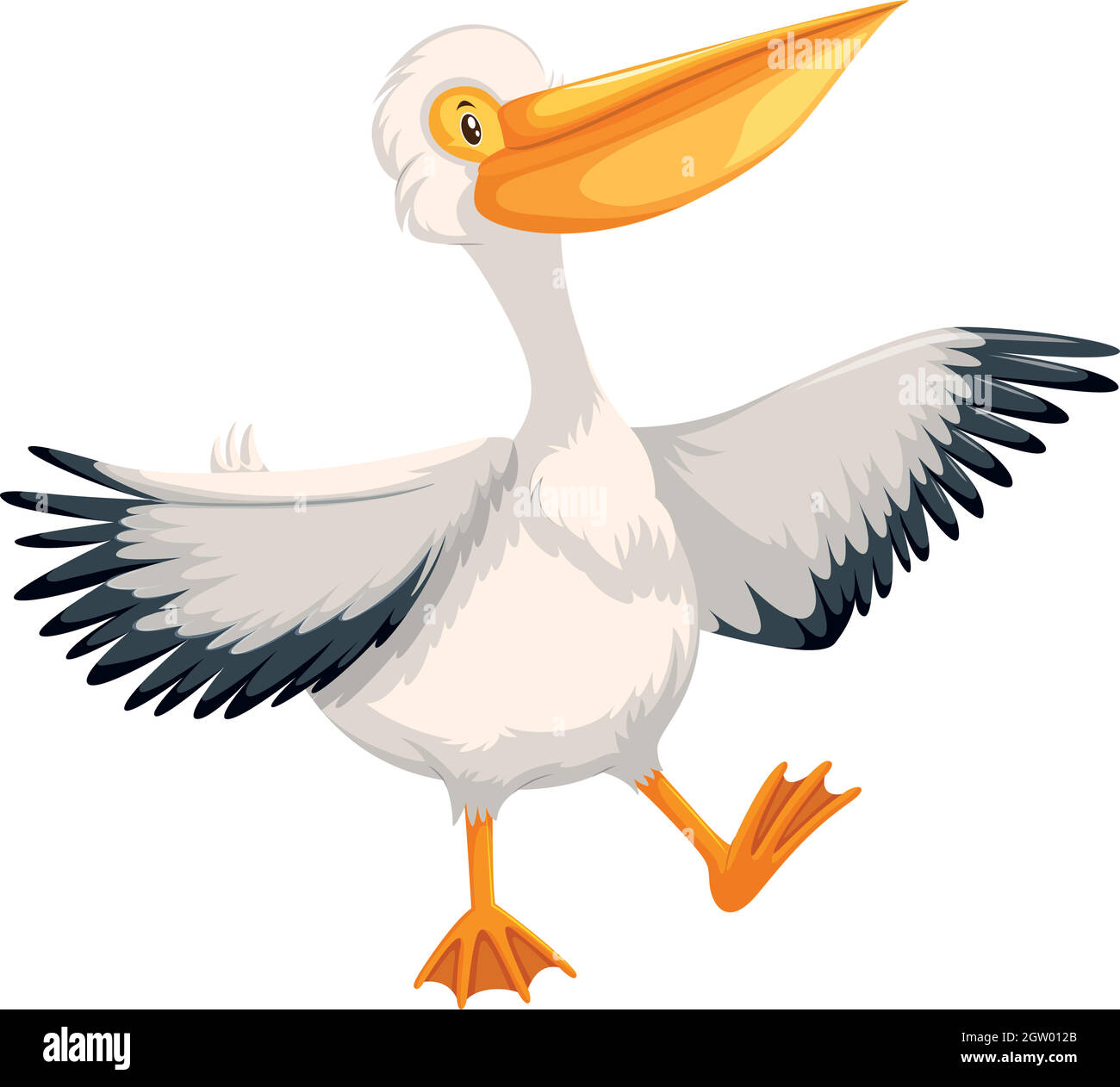 Personnage Pelican sur fond blanc Illustration de Vecteur