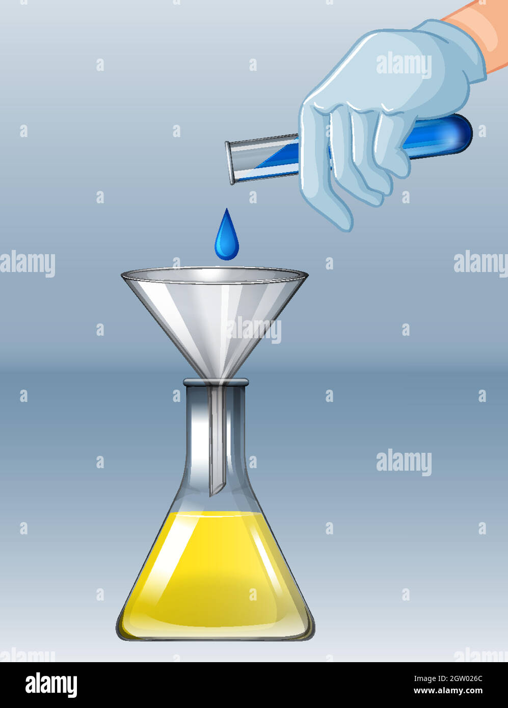 Expérimentez la chimie avec différents produits chimiques Illustration de Vecteur