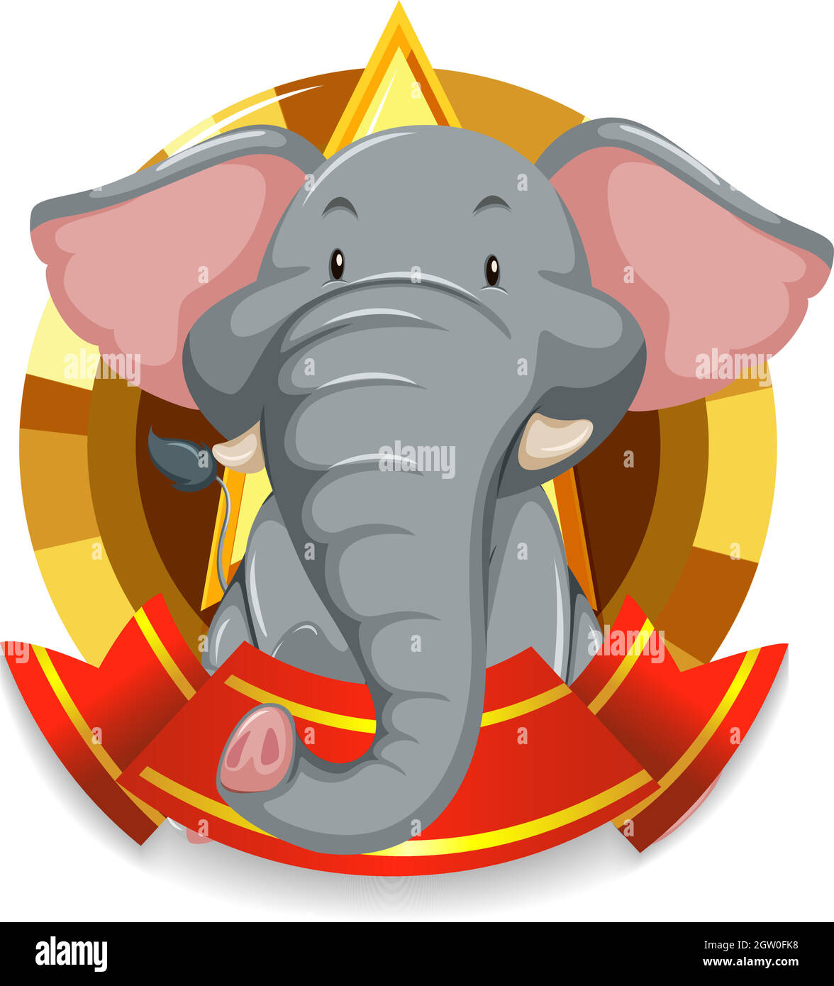 Modèle de bannière avec éléphant gris Illustration de Vecteur