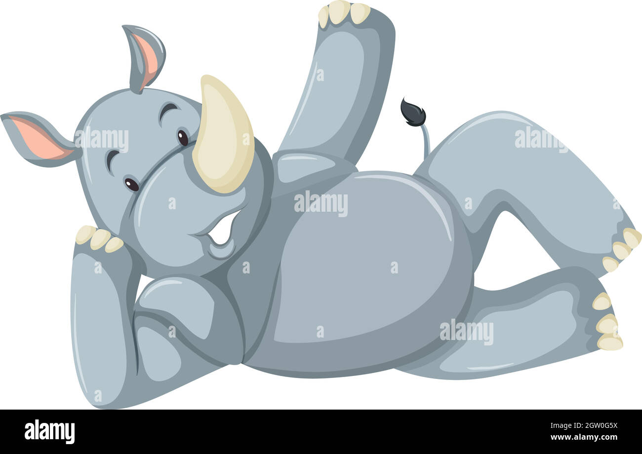 Joli arrière-plan couché de rhinocéros blanc Illustration de Vecteur