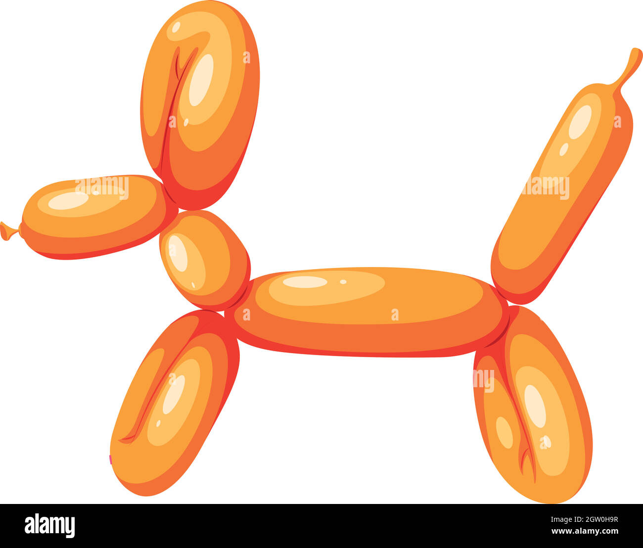 Ballon en forme de chien orange Illustration de Vecteur