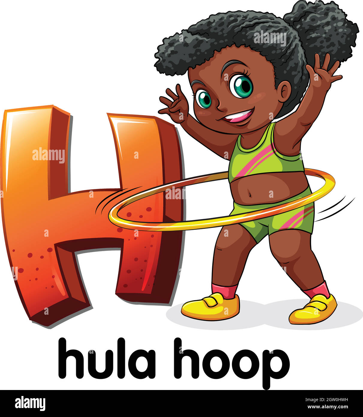 Une lettre H pour hula HOOP Illustration de Vecteur