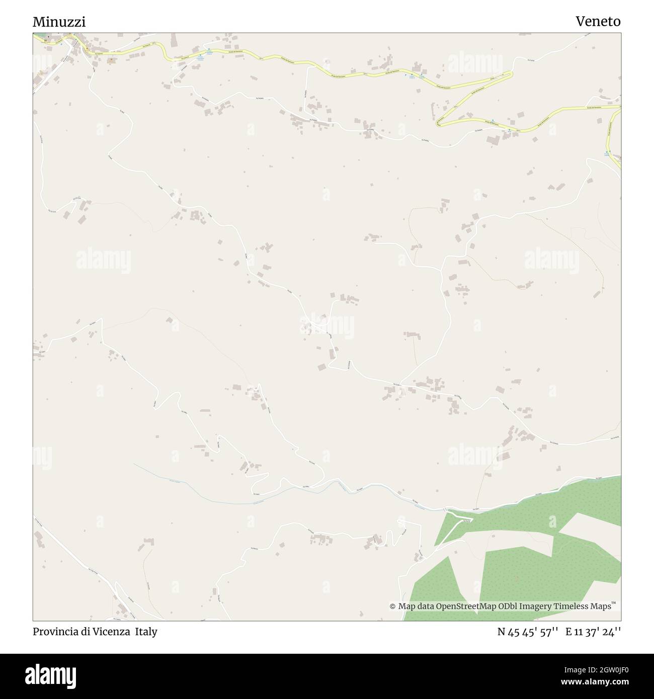 Minuzzi, Provincia di Vicenza, Italie, Vénétie, N 45 45' 57'', E 11 37' 24'', carte, carte intemporelle publiée en 2021.Les voyageurs, les explorateurs et les aventuriers comme Florence Nightingale, David Livingstone, Ernest Shackleton, Lewis et Clark et Sherlock Holmes se sont appuyés sur des cartes pour planifier leurs voyages dans les coins les plus reculés du monde. Timeless Maps dresse la carte de la plupart des sites du monde, montrant ainsi la réalisation de grands rêves Banque D'Images