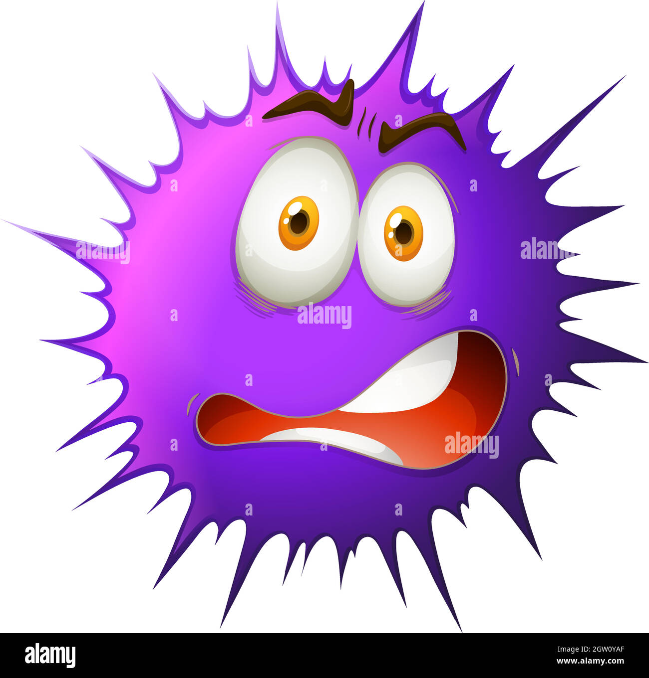 Violet éclabousse avec le visage Illustration de Vecteur