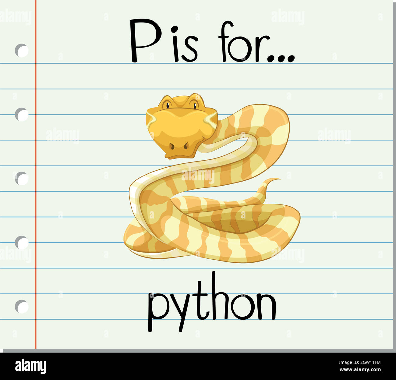 La lettre P de la carte mémoire est pour python Illustration de Vecteur