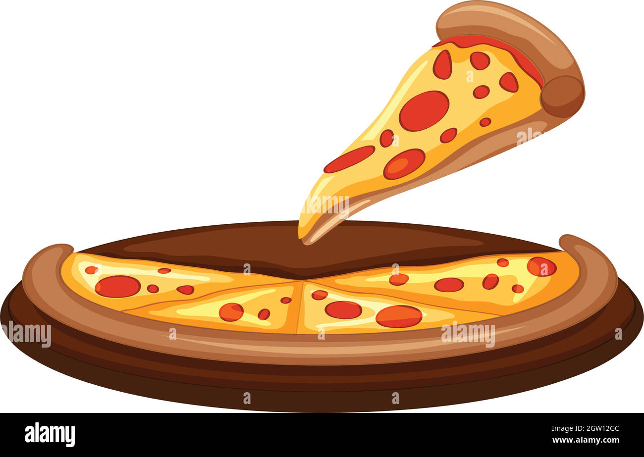 Un vecteur de pizza sur fond blanc Illustration de Vecteur