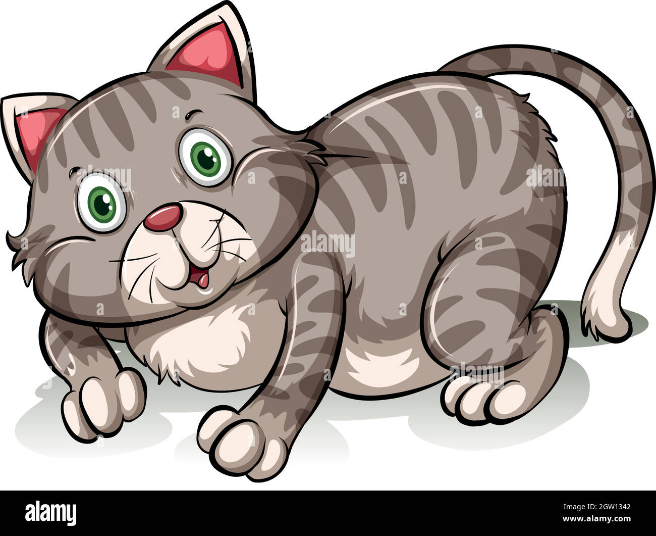 Graisse gris chat Illustration de Vecteur