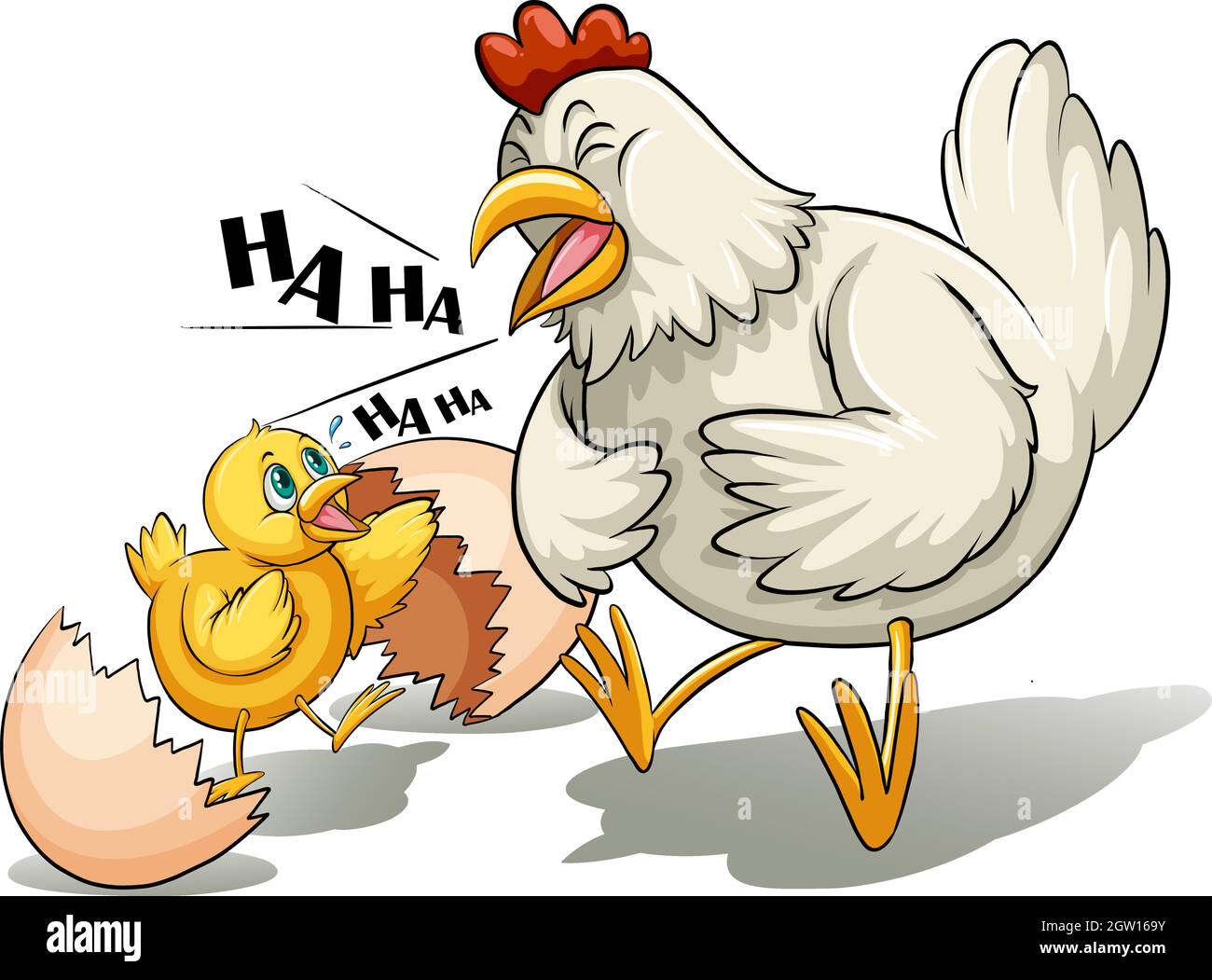 Une poule et un poussin Illustration de Vecteur