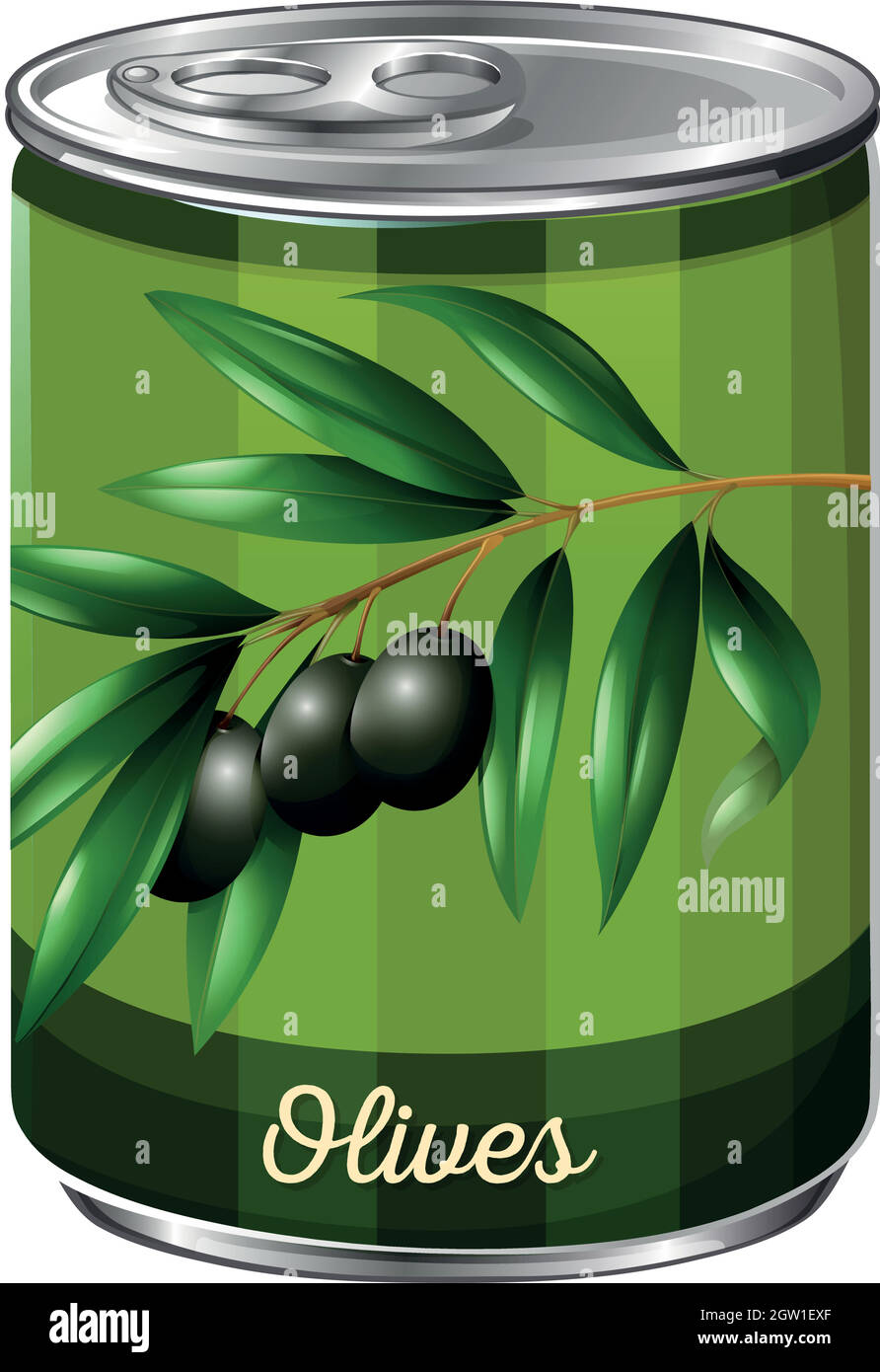 Une bidon d'olive noire Illustration de Vecteur