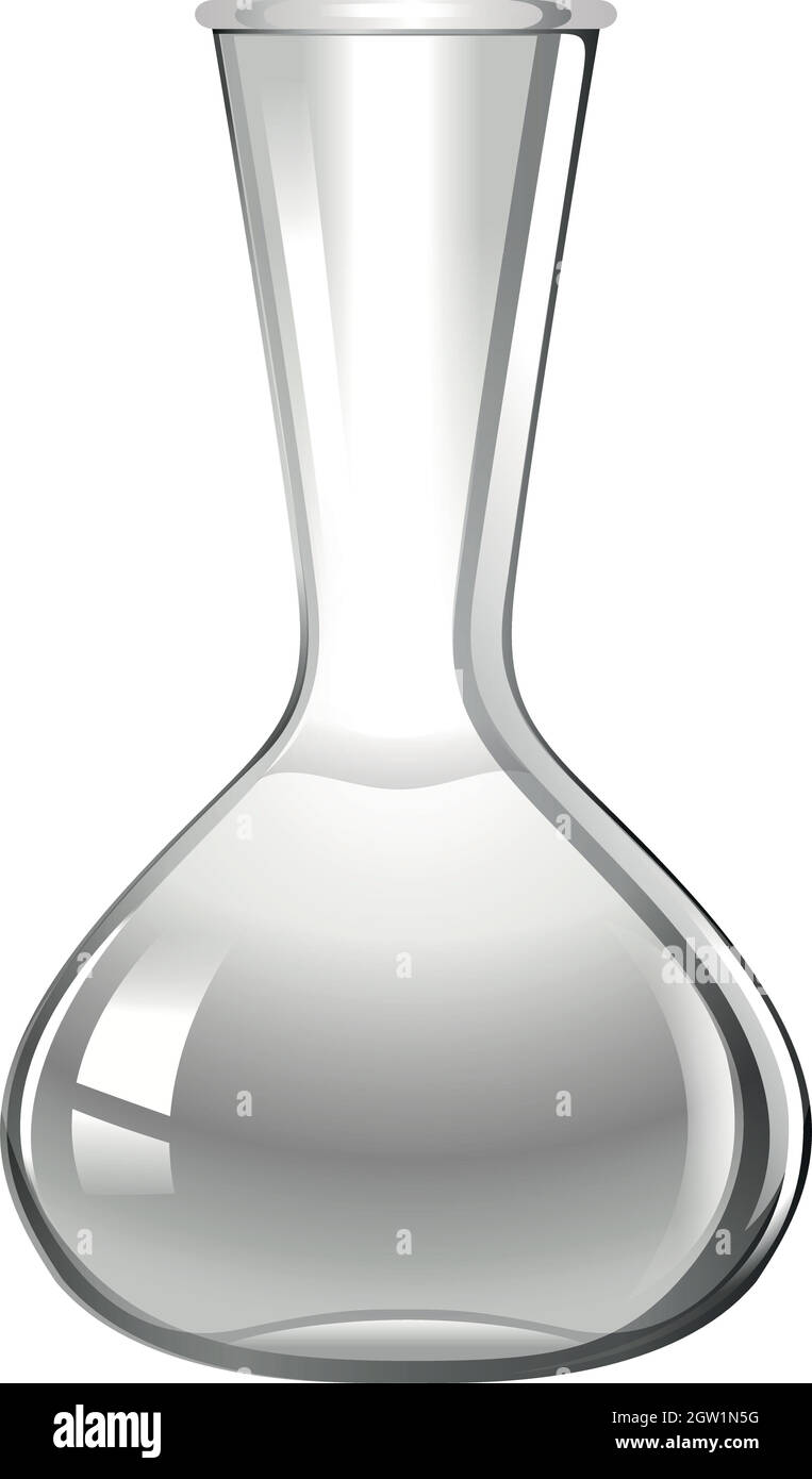 Vider le bol en verre sur blanc Illustration de Vecteur