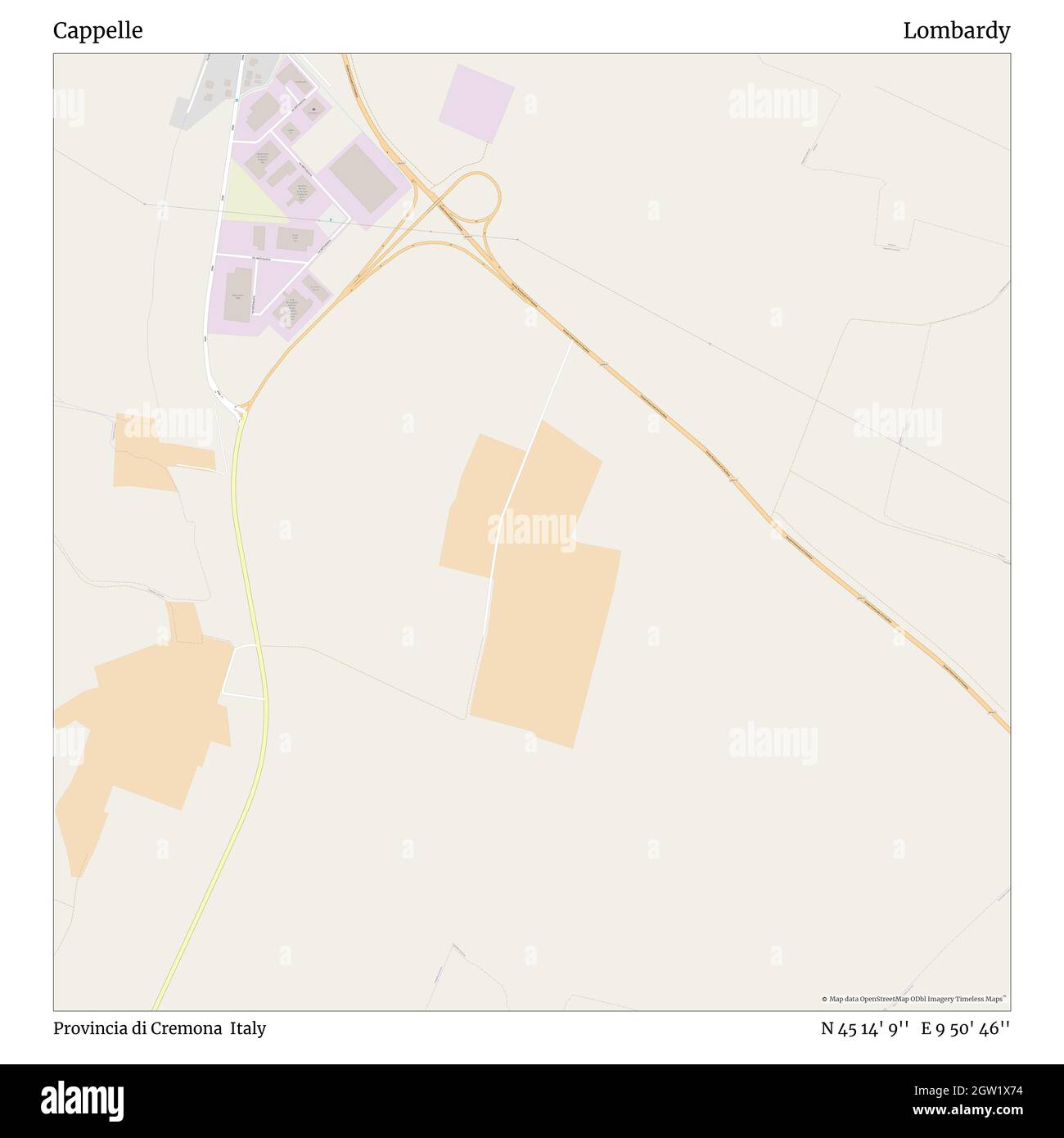 Cappelle, Provincia di Cremona, Italie, Lombardie, N 45 14' 9'', E 9 50' 46'', carte, carte intemporelle publiée en 2021.Les voyageurs, les explorateurs et les aventuriers comme Florence Nightingale, David Livingstone, Ernest Shackleton, Lewis et Clark et Sherlock Holmes se sont appuyés sur des cartes pour planifier leurs voyages dans les coins les plus reculés du monde. Timeless Maps dresse la carte de la plupart des sites du monde, montrant ainsi la réalisation de grands rêves Banque D'Images