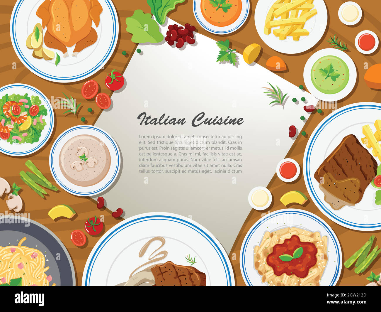 Affiche et cuisine italienne Illustration de Vecteur